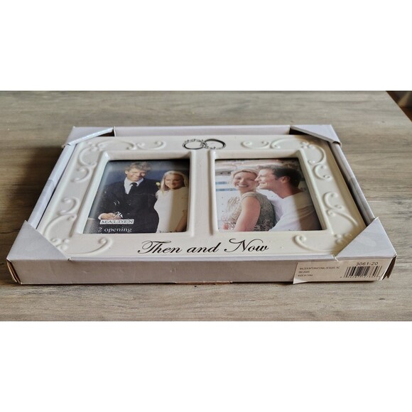 Malden Wedding Anniversary Double Frame Then & Now NIB Never Used - Picture 6 of 8